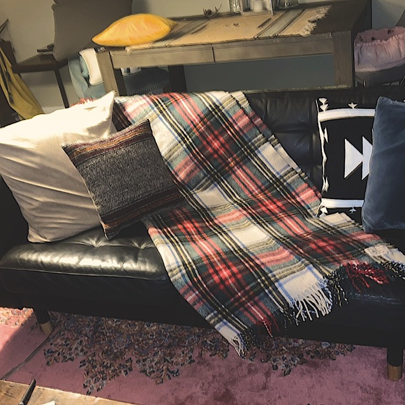 Vintage Hector Russell Kiltmaker 100% Wool Throw Fringe Tartan Scotland STEWART - Picture 3 of 13